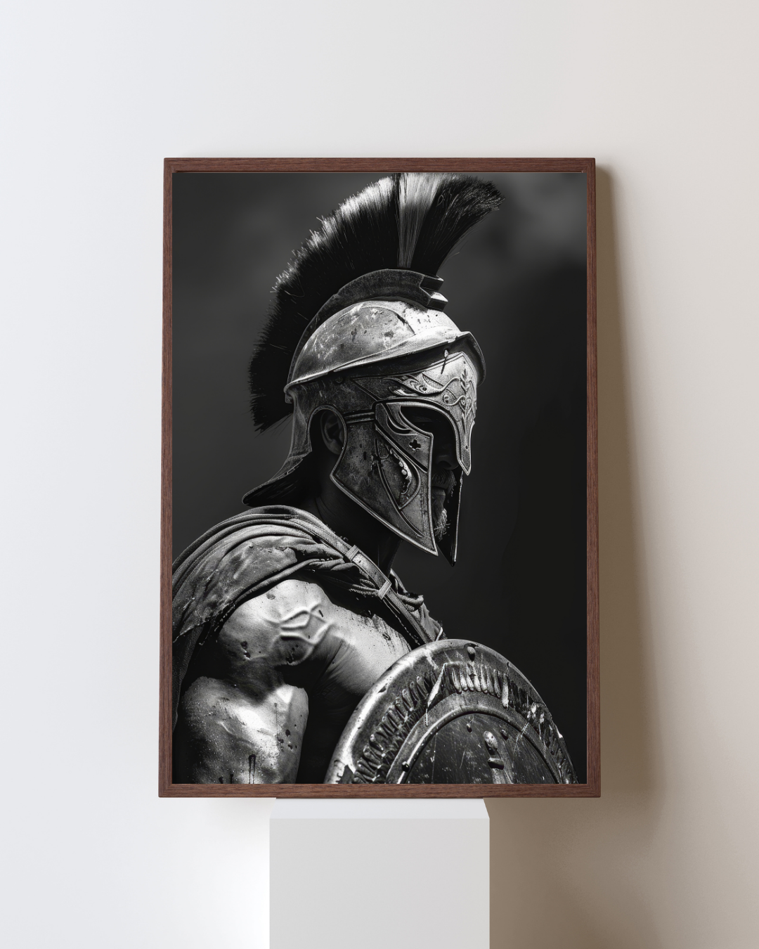 GUERRIER SPARTIATE – NOIR & BLANC POSTER HUB STUDIO | HQ