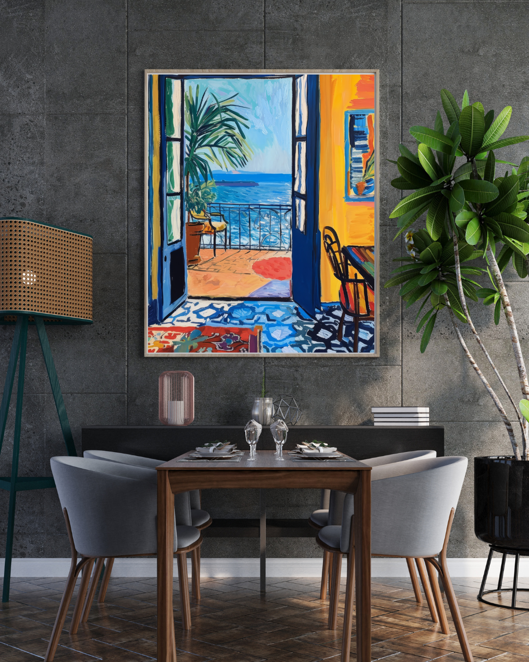 INTÉRIEUR MÉDITERRANÉEN – VUE SUR LA MER MODERNE POSTER HUB STUDIO | HQ
