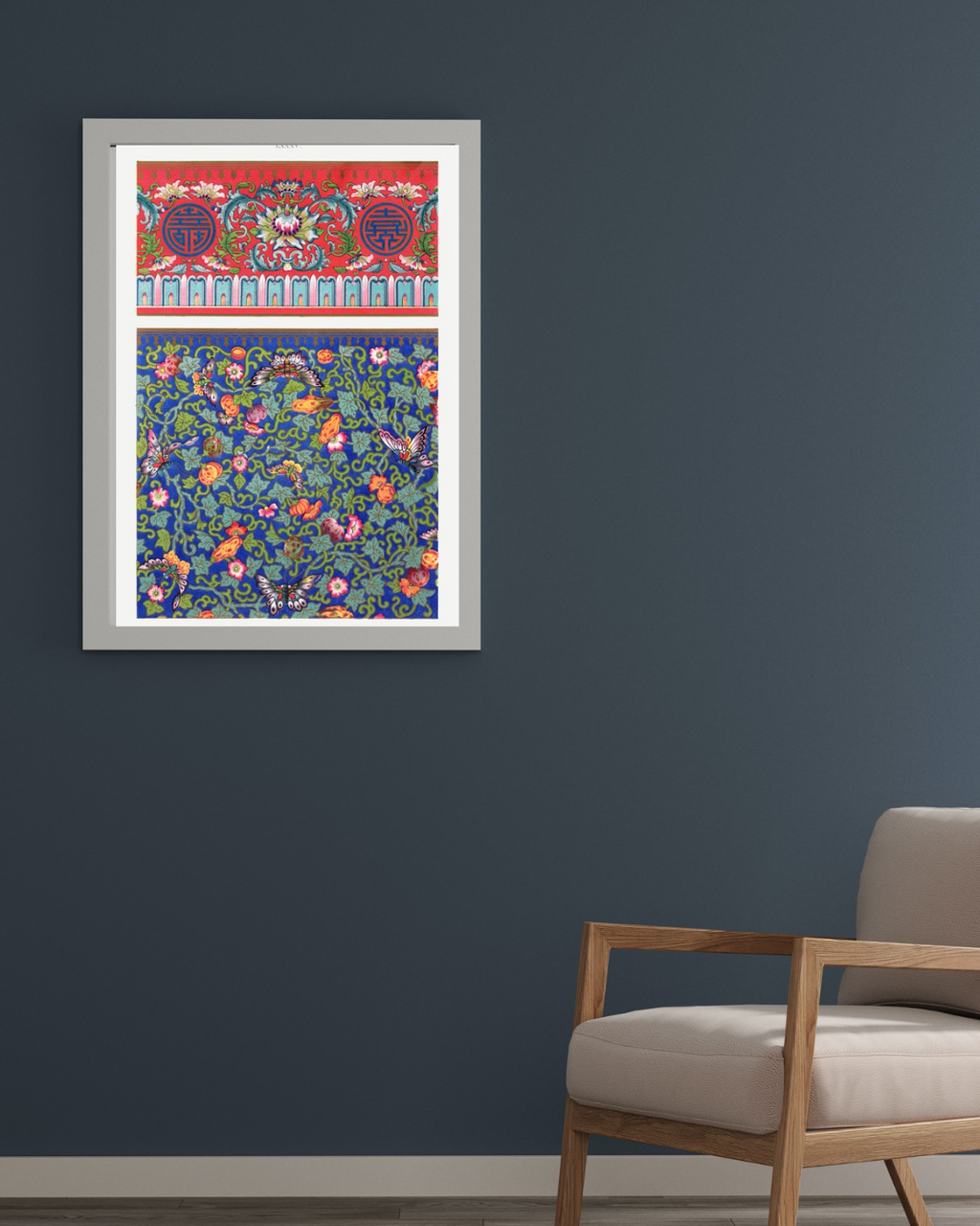 ORNEMENTS CHINOIS TRADITIONNELS – MOTIFS FLORAUX ET PAPILLONS COLORÉS