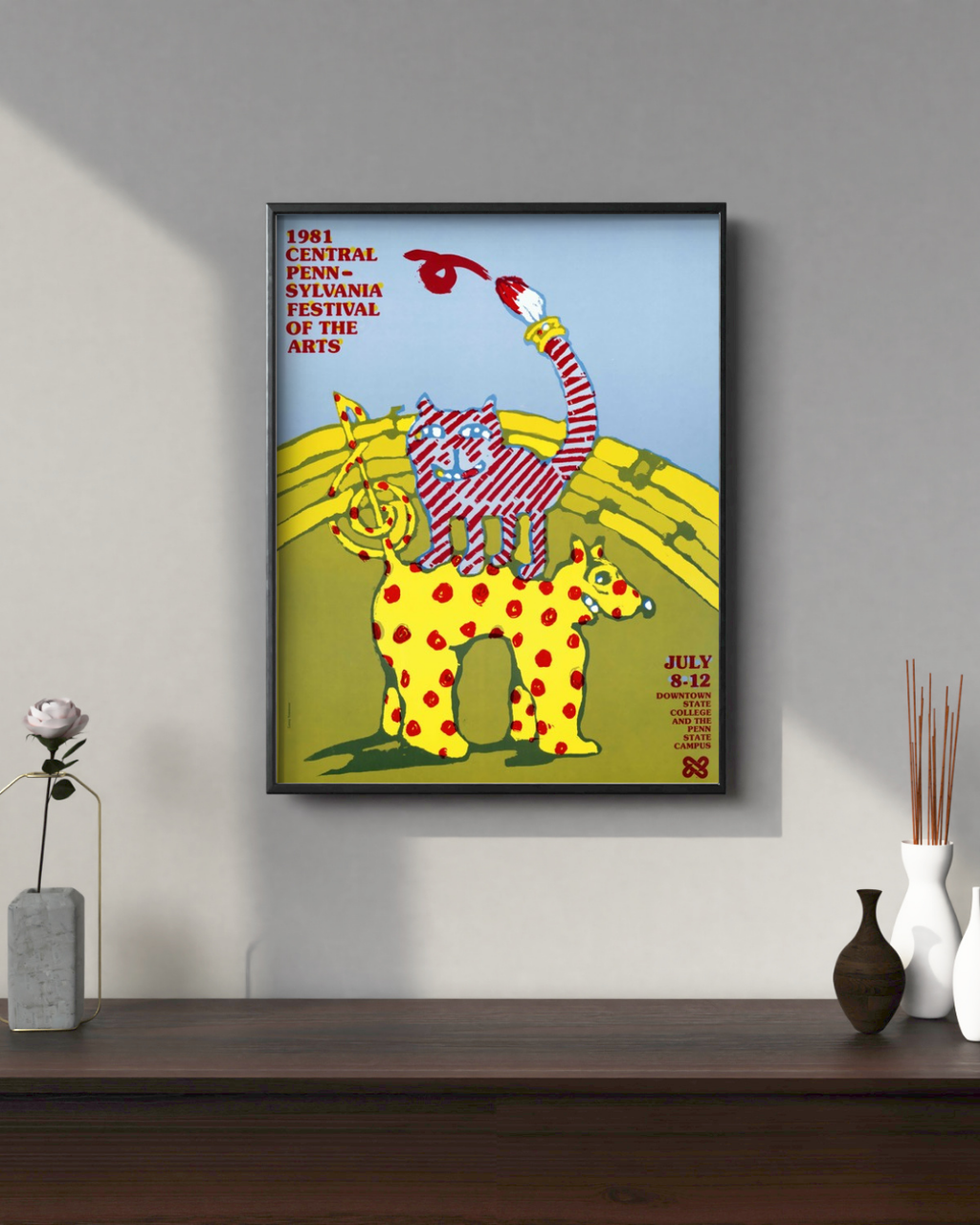 1981 CENTRAL PENNSYLVANIA FESTIVAL OF THE ARTS – POSTER ARTISTIQUE VINTAGE