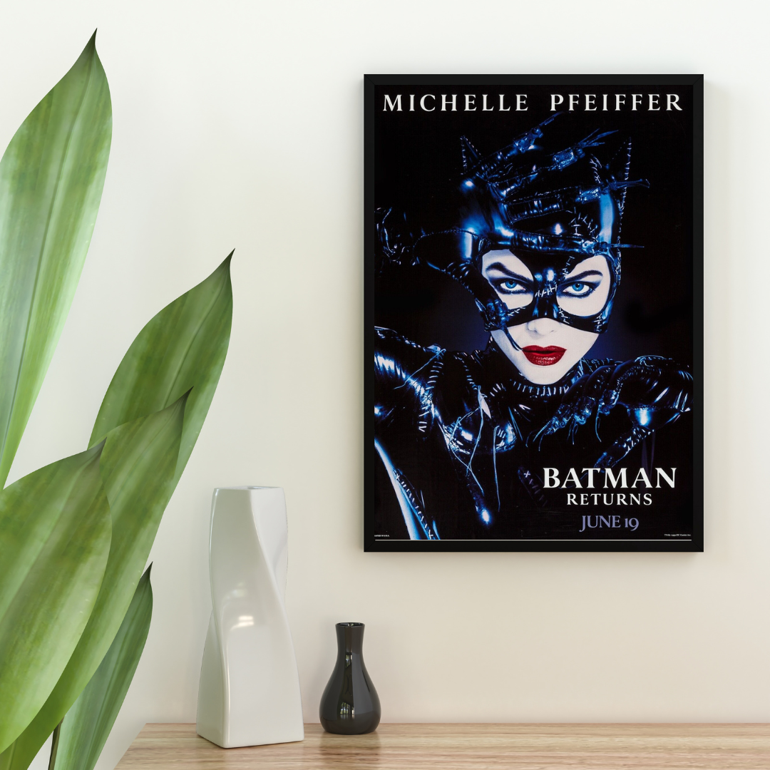 BATMAN RETURNS, MICHELLE PFEIFFER, 1992, REPRO MOVIE POSTER, VINTAGE, HQ