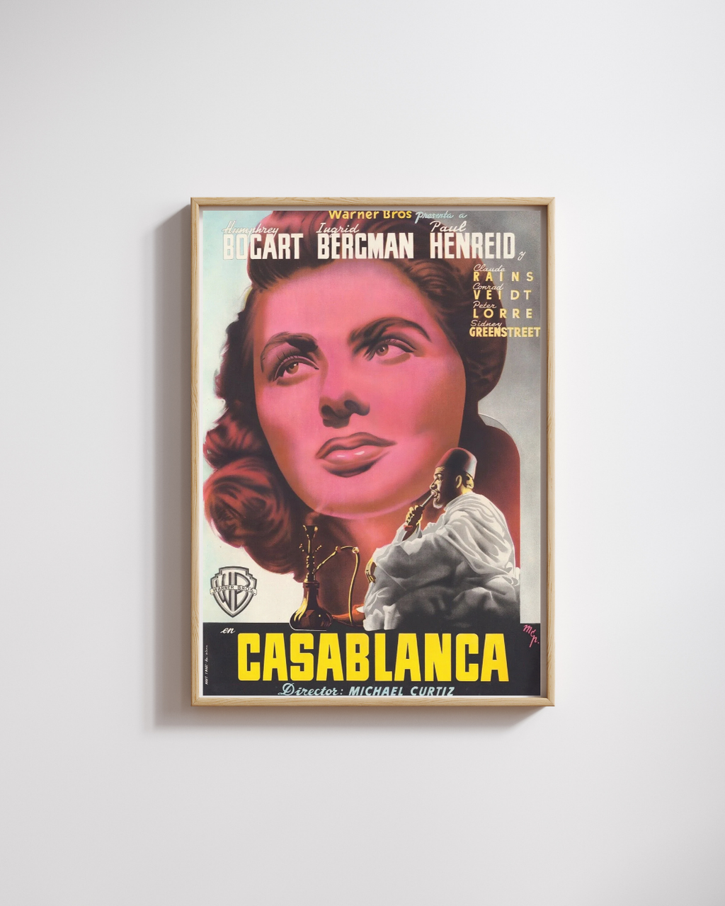 CASABLANCA, HUMPHREY BOGART, 1942, REPRO MOVIE POSTER, VINTAGE, HQ