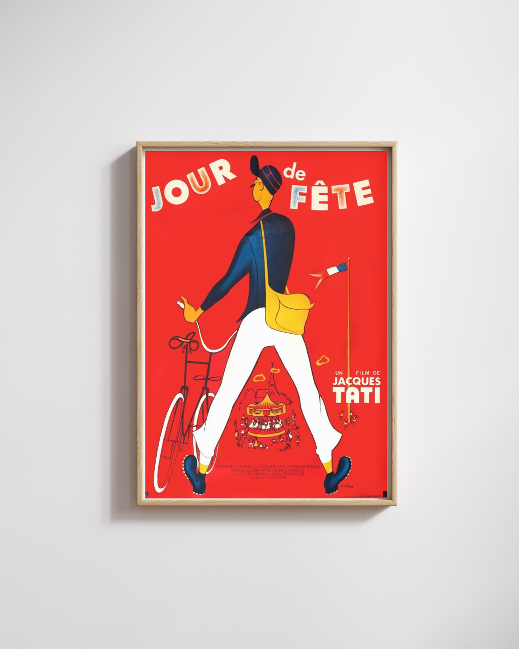 JOUR DE FÊTE, JACQUES TATI, AFFICHE CINEMA VINTAGE