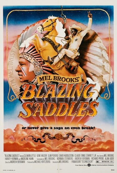 
Affiche du film Blazing Saddles (1974) de Mel Brooks. Comédie western culte et déjantée. Reproduction haute qualité – Poster Hub.