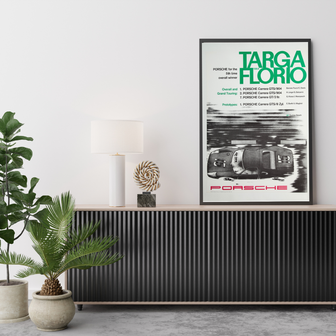 TARGA FLORIO, PORSCHE SPORTS CAR POSTER HQ