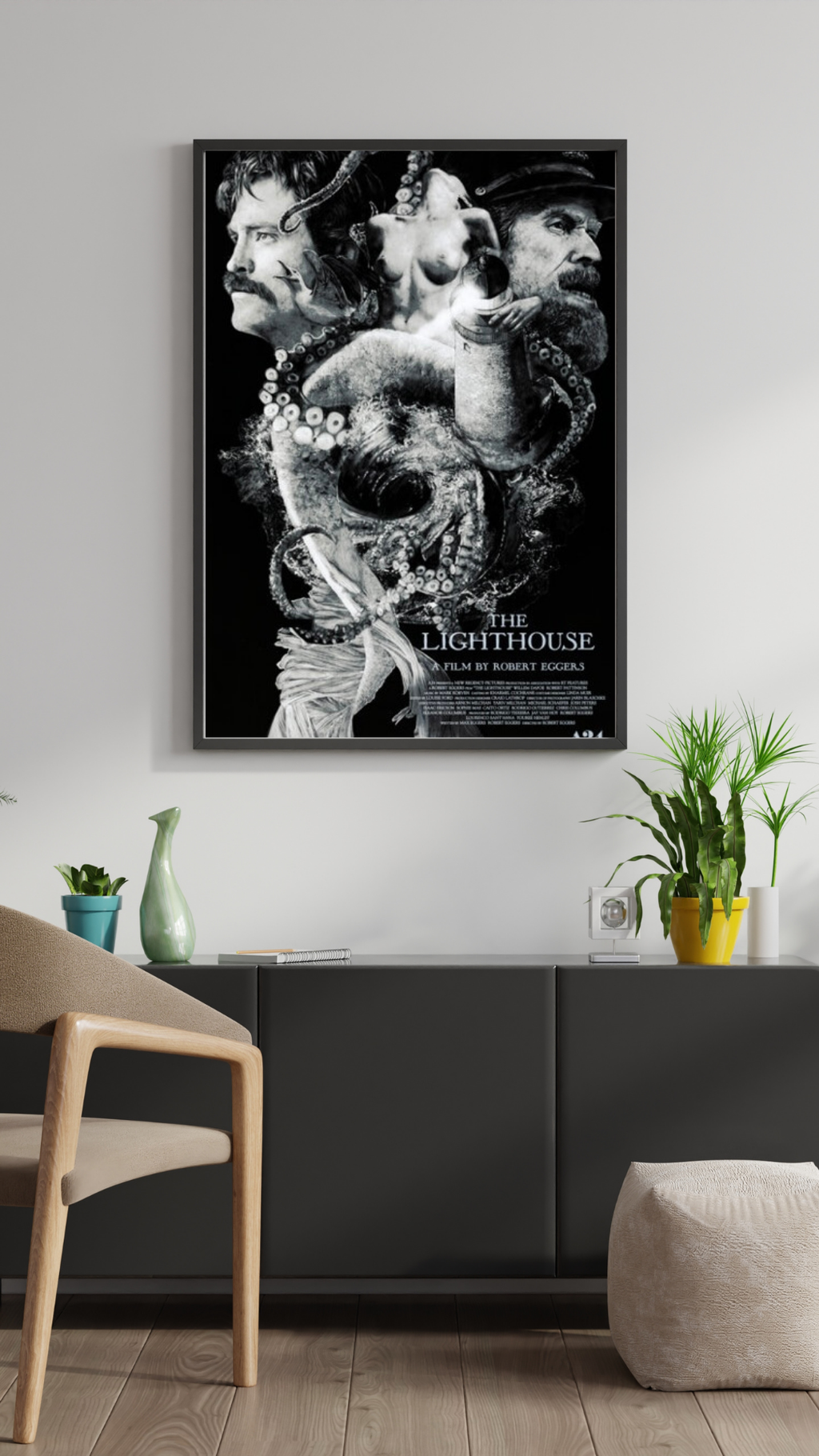 THE LIGHTHOUSE – A FILM BY ROBERT EGGERS (2019) – ROBERT PATTINSON – HORROR DRAMA MOVIE POSTER – REPRODUCTION – POSTER HUB STUDIO – HQ