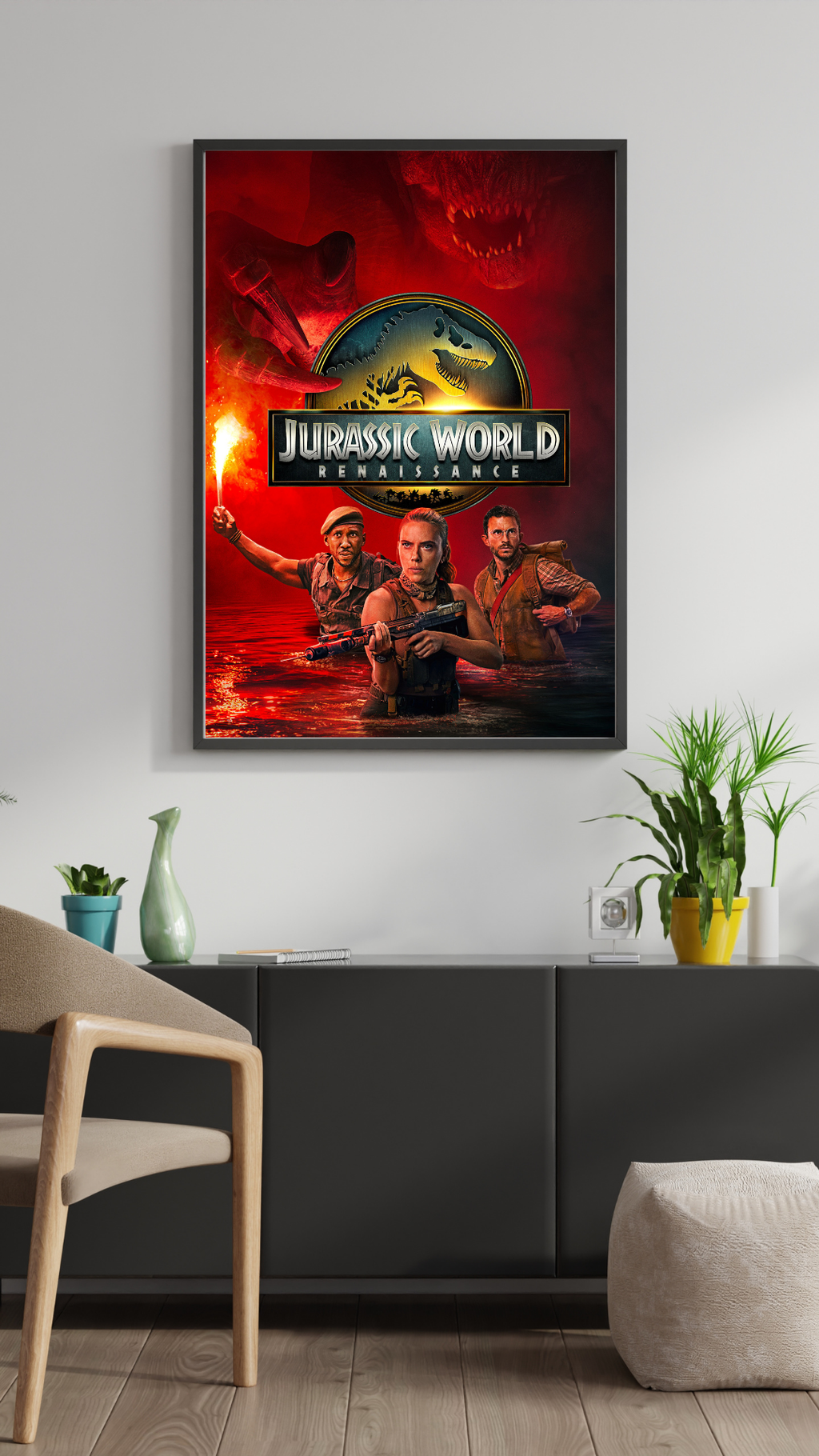 JURASSIC WORLD RENAISSANCE – FILM (2025) – SCARLETT JOHANSSON – AFFICHE CINÉMA ACTION AVENTURE SCIENCE-FICTION – REPRODUCTION – POSTER HUB STUDIO – HQ