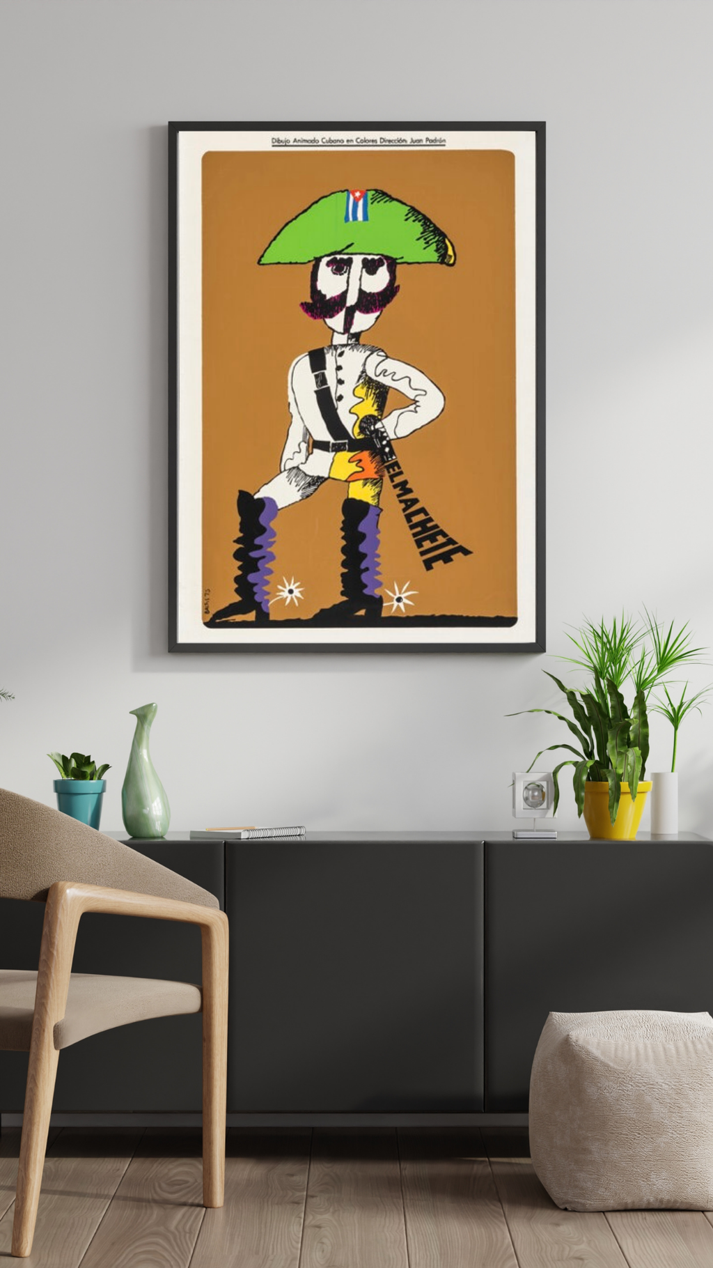 EL MACHETE – FILM DE JUAN PADRÓN (1975) – AFFICHE CINÉMA ANIMATION CUBAINE – REPRODUCTION – POSTER HUB STUDIO – HQ