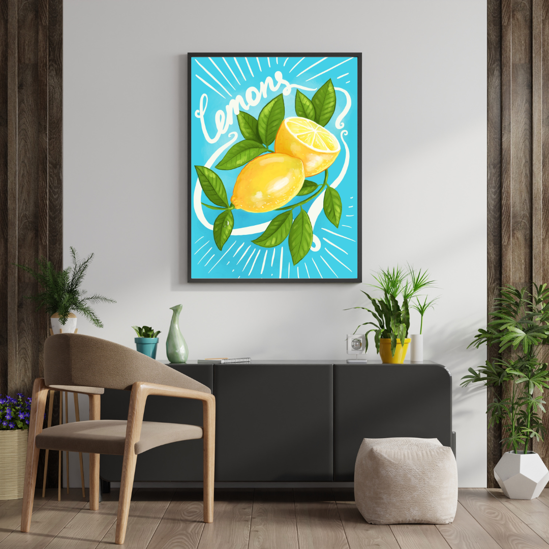 LES CITRONS- REPRO AFFICHE PUBLICITAIRE, VINTAGE, HQ