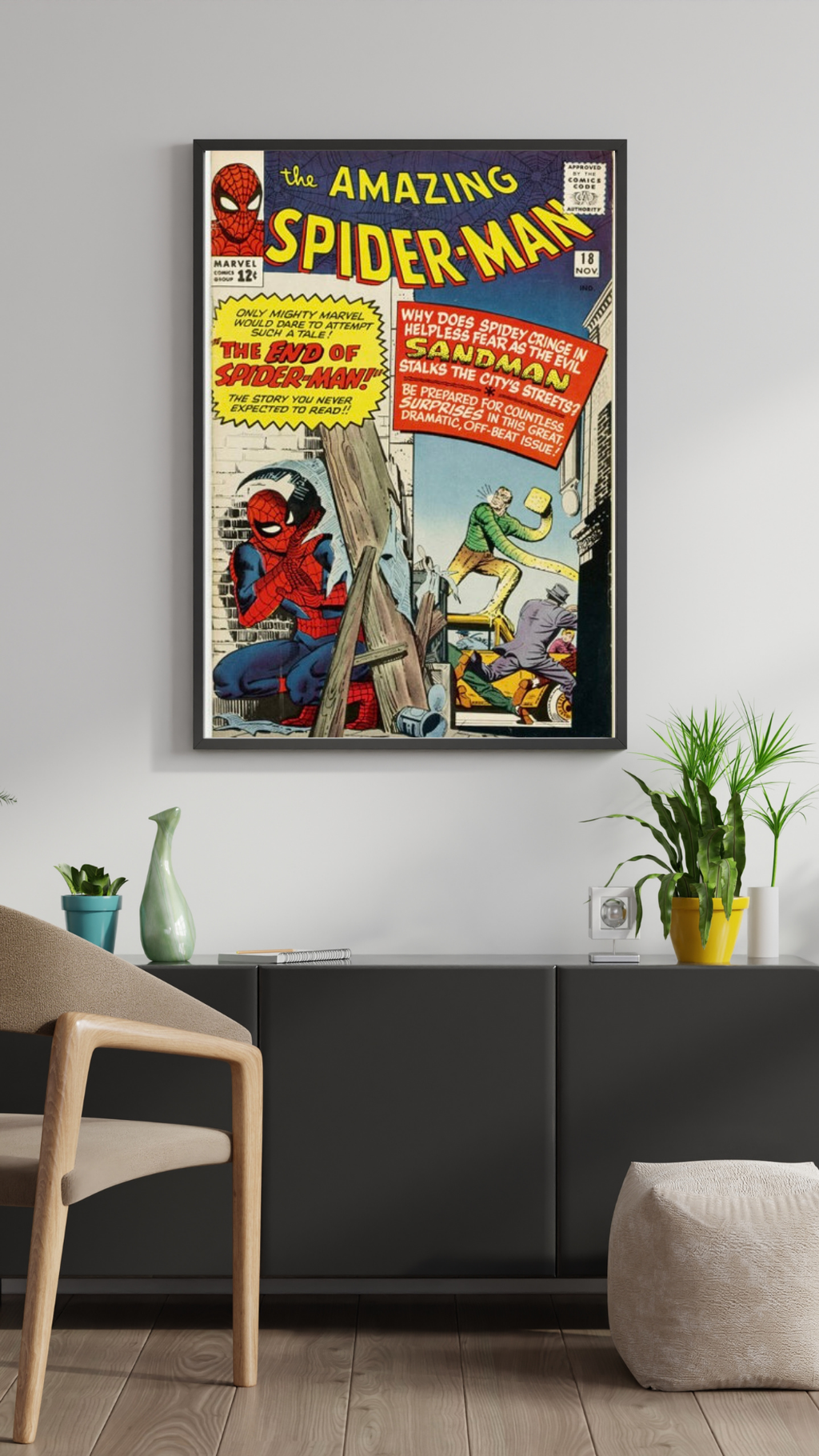 THE AMAZING SPIDER-MAN – COMICS MARVEL (1964) – SPIDER-MAN – AFFICHE COMIC BOOK VINTAGE SUPER-HÉROS – REPRODUCTION – POSTER HUB STUDIO – HQ