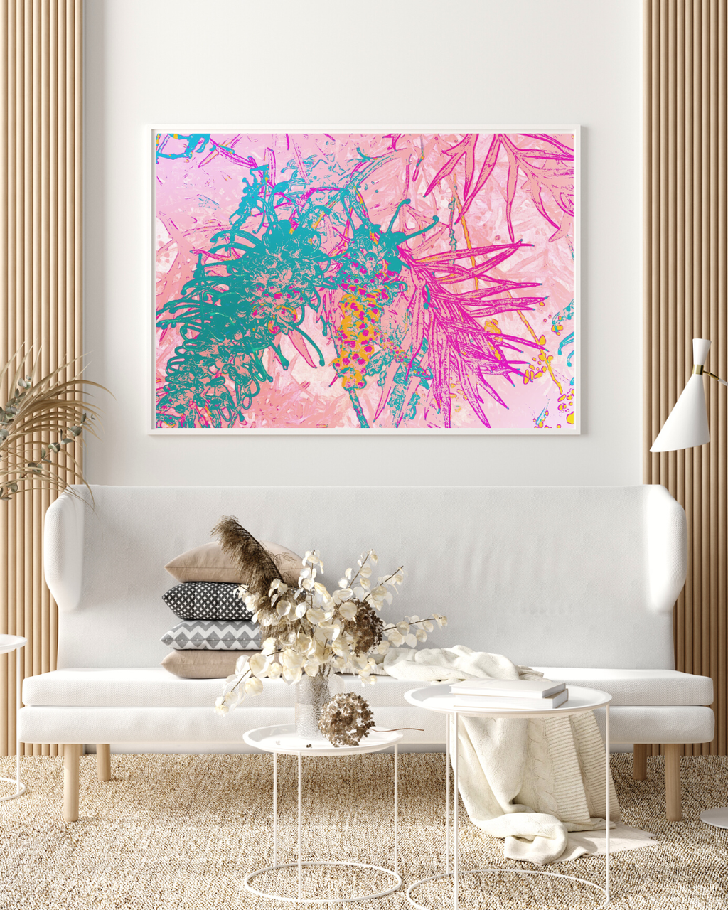 ABSTRACT FLORAL COMPOSITION – VIBRANT BOTANICAL FORMS POSTER HUB STUDIO RÉTRO, HQ