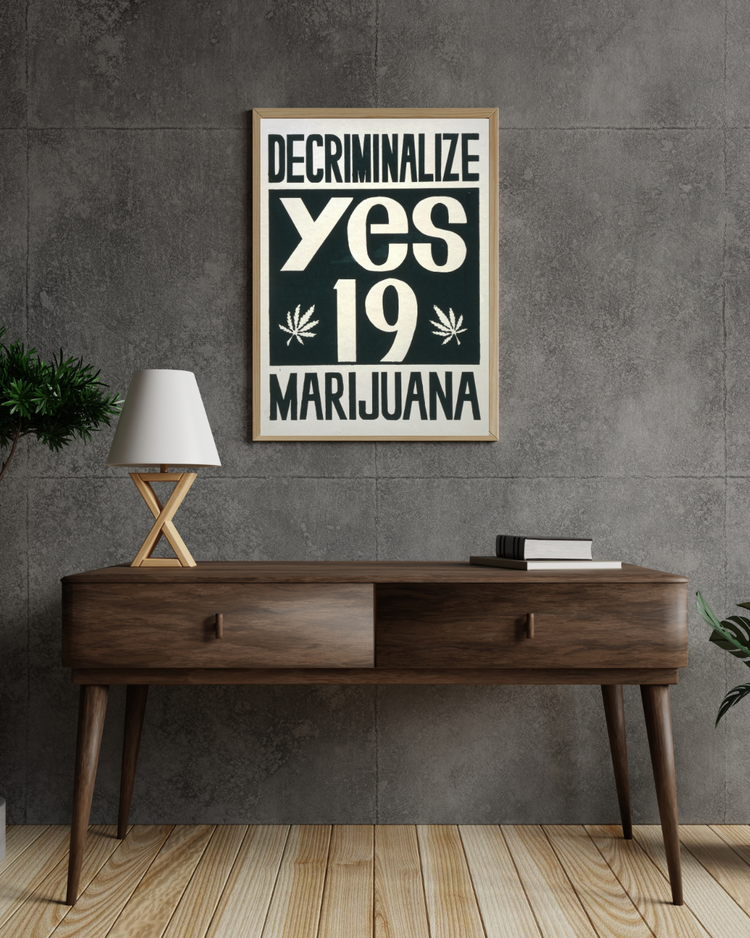 DECRIMINALIZE YES 19 MARIJUANA POSTER HUB STUDIO RÉTRO, HQ