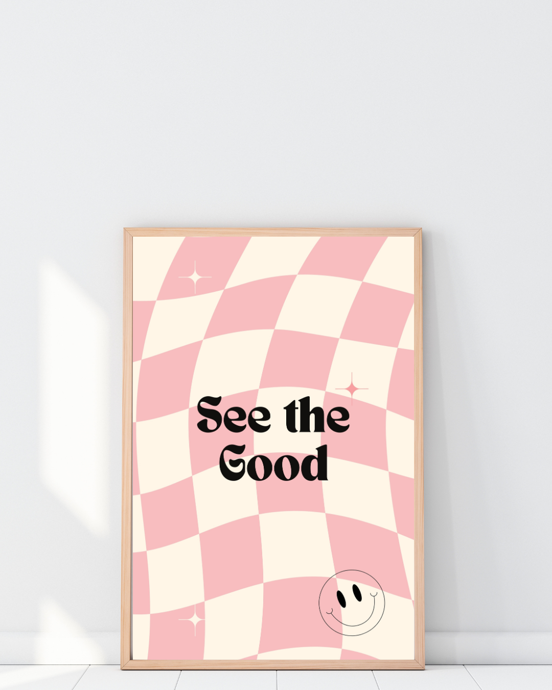 SEE THE GOOD – AFFICHE MOTIVATION POSITIVE À MOTIF VICHY ROSE POSTER HUB STUDIO RÉTRO | HQ (Copy) (Copy)