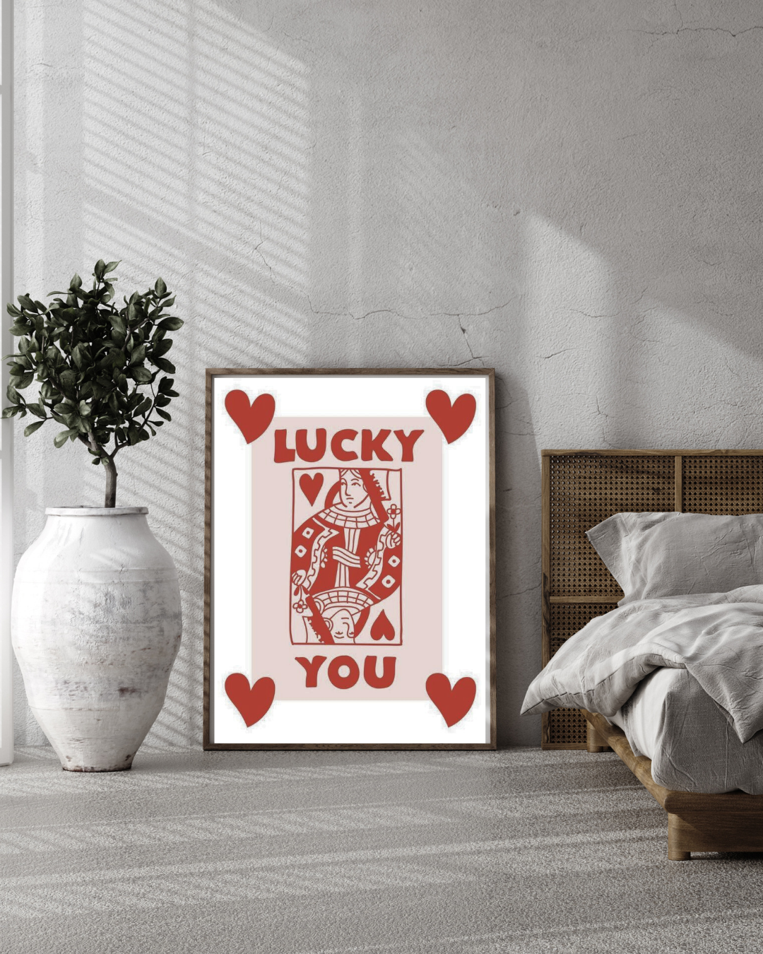 CARTE À JOUER LUCKY YOU CŒUR ROUGE POSTER HUB STUDIO RÉTRO, HQ