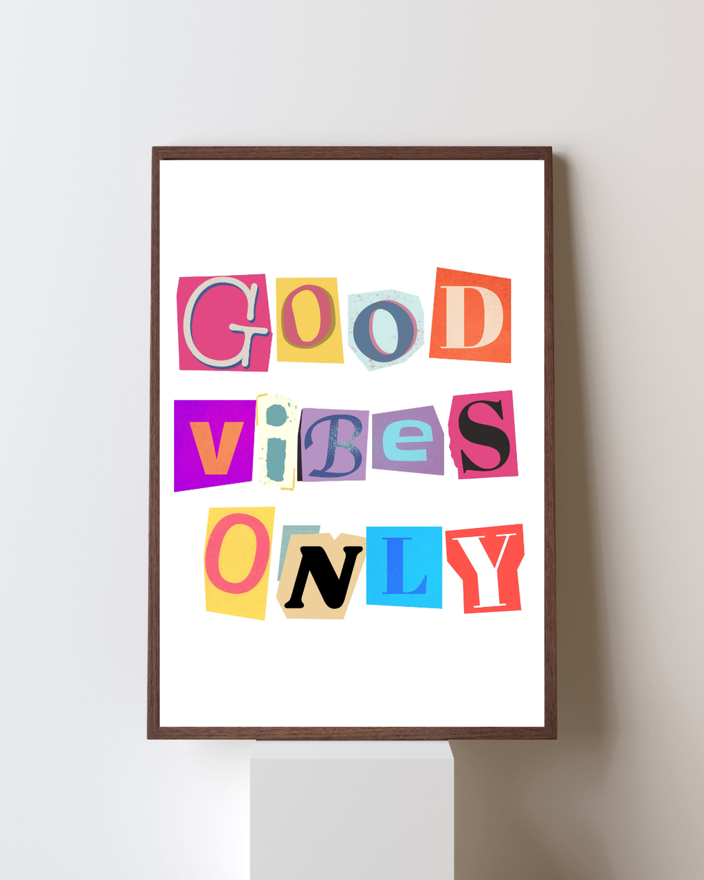 GOOD VIBES ONLY – AFFICHE TYPOGRAPHIE POP & POSITIVE POSTER HUB STUDIO RÉTRO | HQ