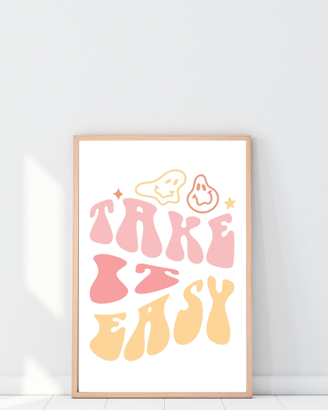 TAKE IT EASY –TYPOGRAPHIQUE FEEL GOOD & COULEURS PASTEL VINTAGE POSTER HUB STUDIO RÉTRO | HQ