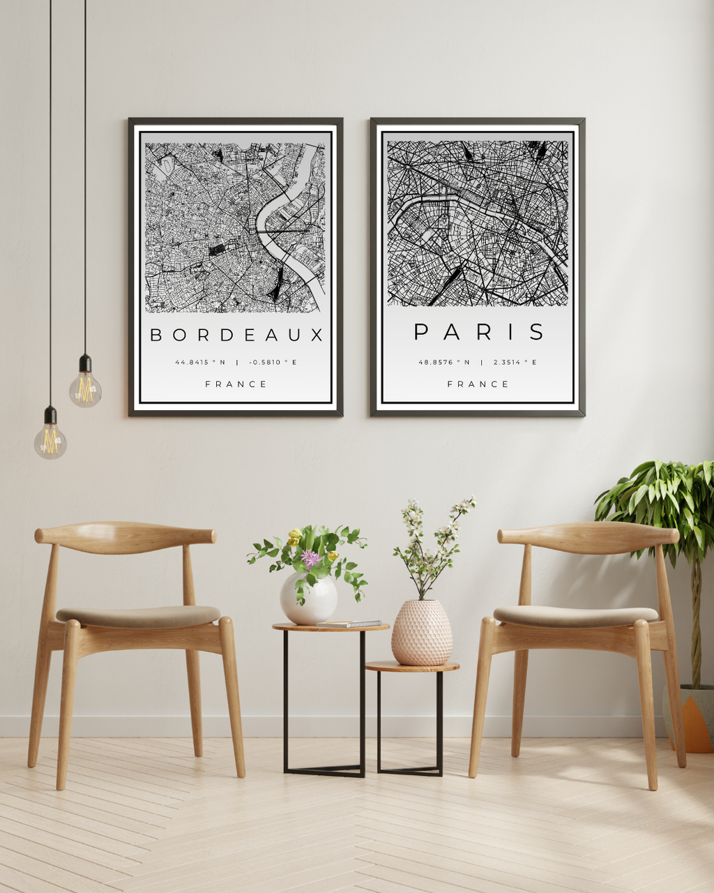 BORDEAUX PLAN DE LA VILLE, AFFICHE POSTER HUB STUDIO RÉTRO, HQ