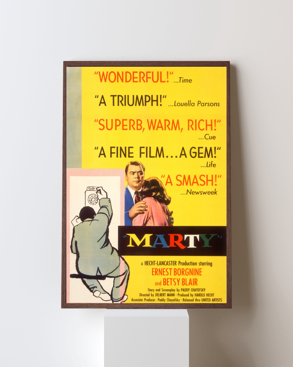 MARTY (1955) – ERNEST BORGNINE – ROMANTIC DRAMA FILM – MOVIE POSTER – REPRODUCTION