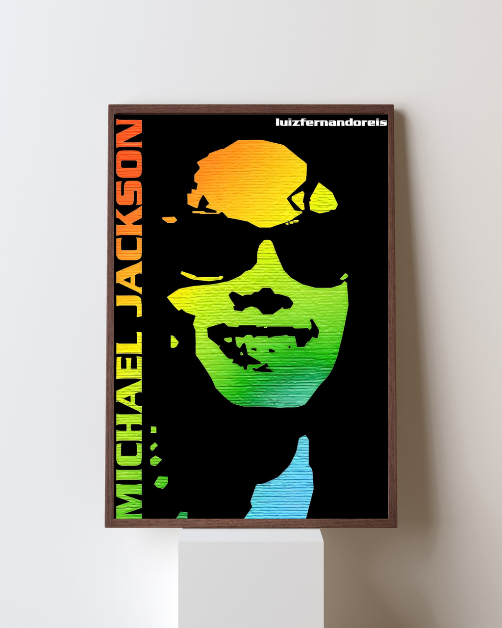 Framed AFFICHE_MICHAEL_JACKSON_POP_ART_PORTRAIT_COLORÉ