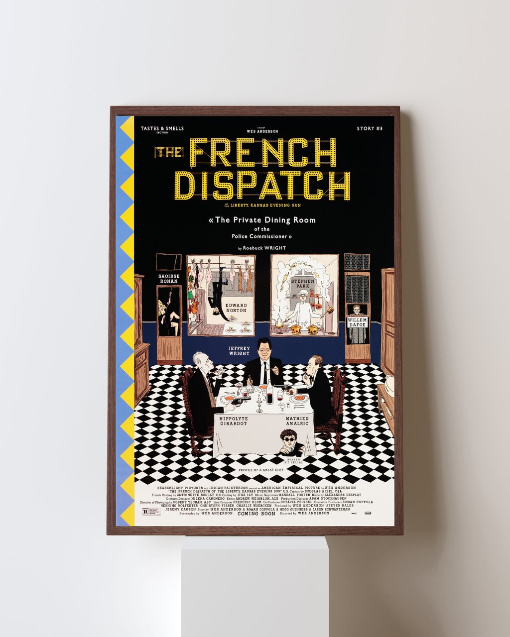 poster The French Dispatch encadré décoration murale vintage art déco affiche illustration cinéma avec cadre intérieur moderne artistique