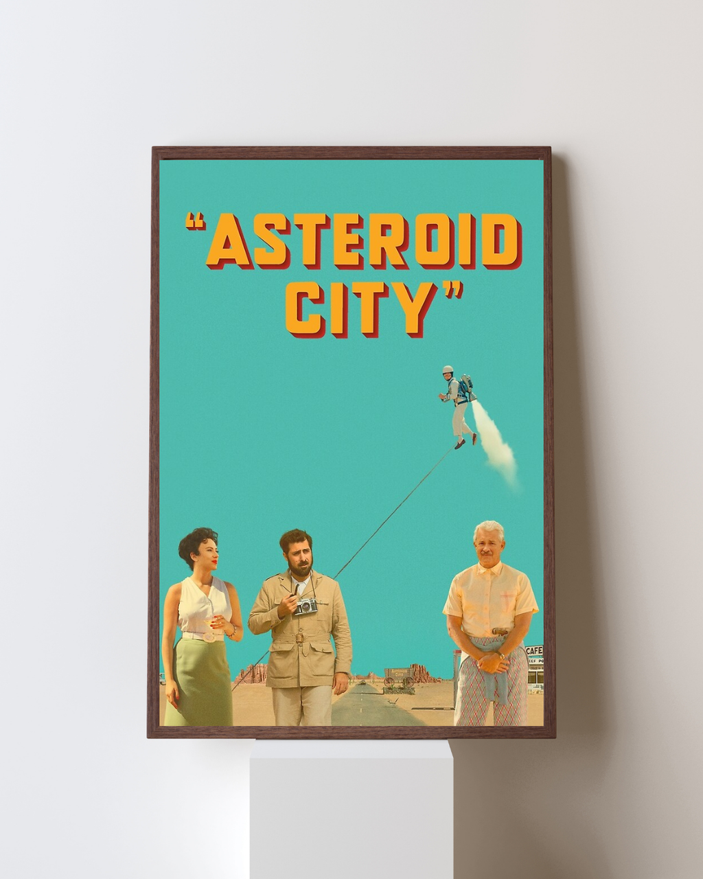 poster Asteroid City encadré décoration murale cinéma style minimaliste rétro désert Wes Anderson intérieur moderne