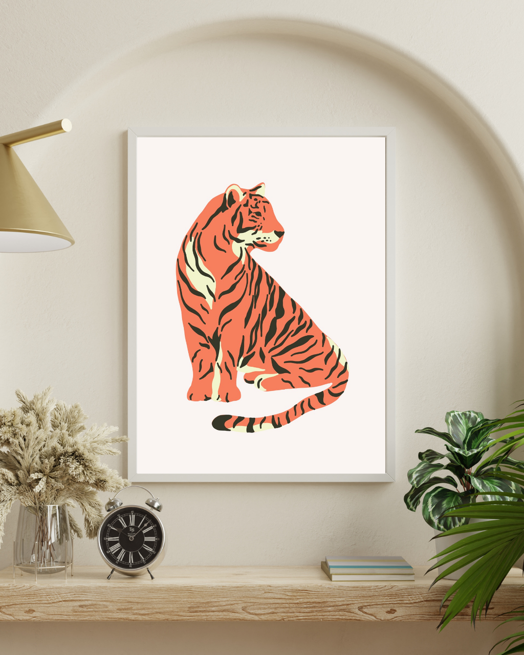 TIGRE ASSIS | ILLUSTRATION FAUVE MINIMALISTE | POSTER ANIMAL & DESIGN | POSTER HUB STUDIO | HQ