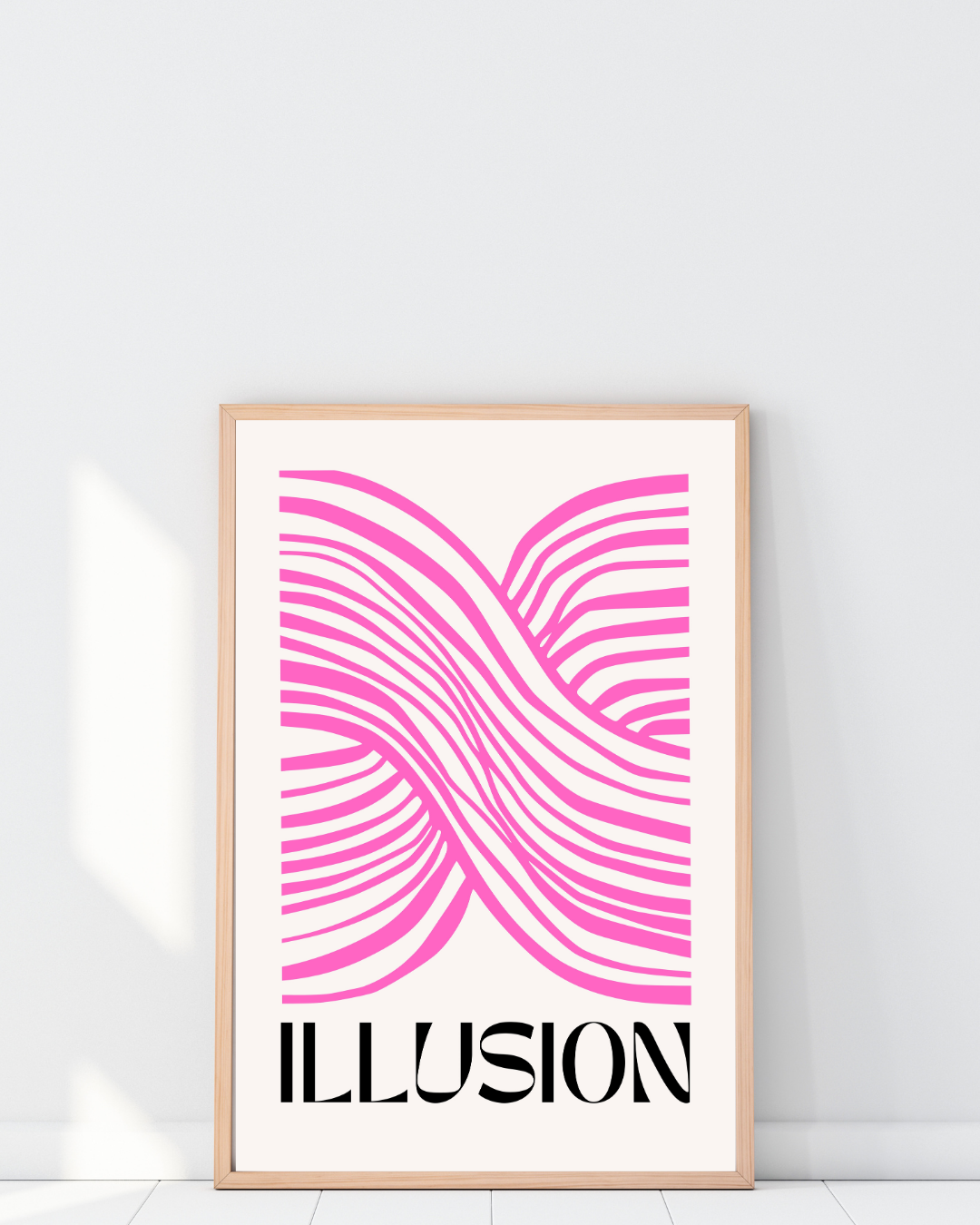 ILLUSION OPTIQUE ABSTRAITE ROSE – ART GRAPHIQUE MODERNE MINIMALISTE POSTER HUB STUDIO RÉTRO | HQ