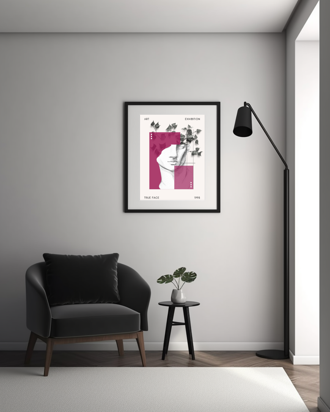 ART CONTEMPORAIN VISAGE ABSTRAIT – PORTRAIT MINIMALISTE MODERNE POSTER HUB STUDIO RÉTRO | HQ