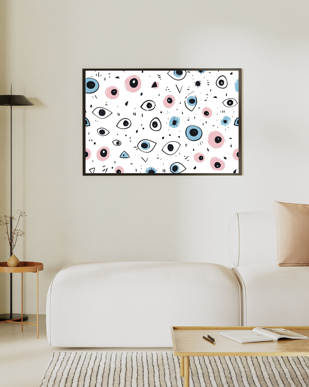 MOTIF YEUX GRAPHIQUES – ART MURAL MODERNE ET POP POSTER HUB STUDIO RÉTRO | HQ