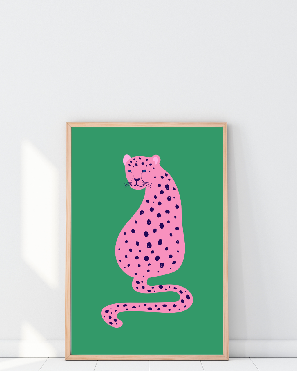 LÉOPARD ROSE ART MODERNE POSTER HUB STUDIO RÉTRO | HQ