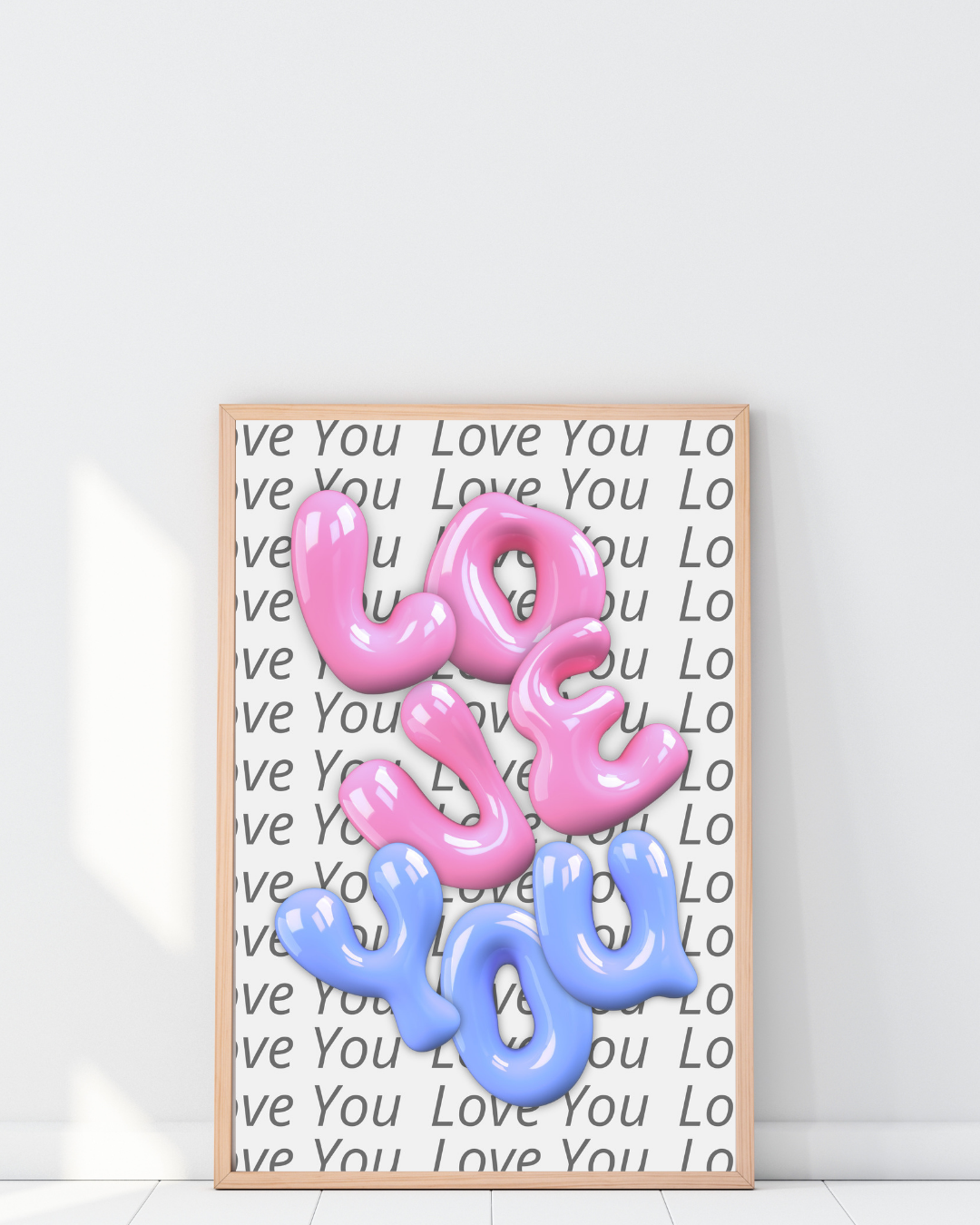 LOVE YOU | POP TYPOGRAPHY LOVE ART | POSTER ART CONTEMPORAIN | POSTER HUB STUDIO RÉTRO | HQ