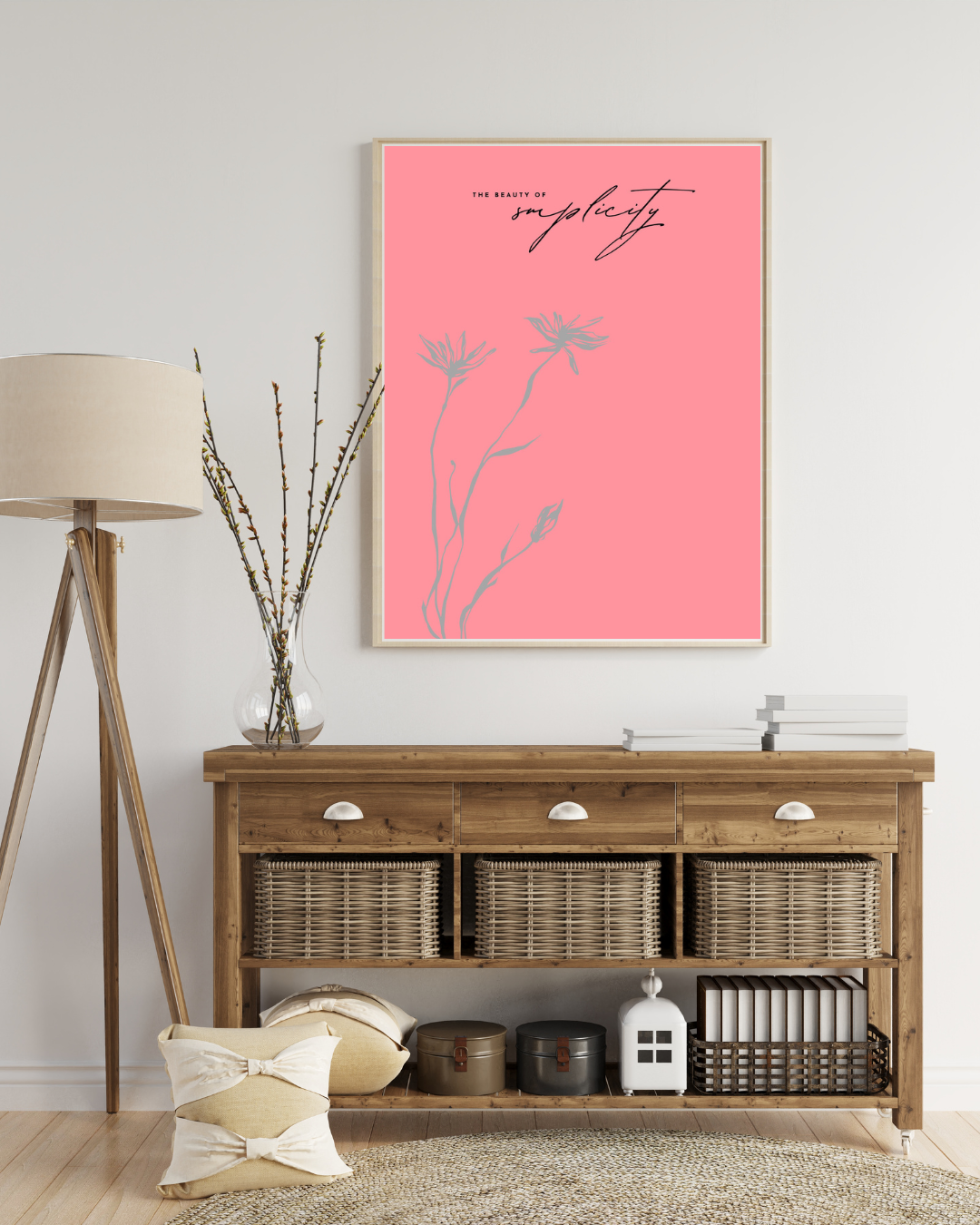 THE BEAUTY OF SIMPLICITY | MINIMAL FLORAL ART | POSTER ART CONTEMPORAIN | POSTER HUB STUDIO RÉTRO | HQ