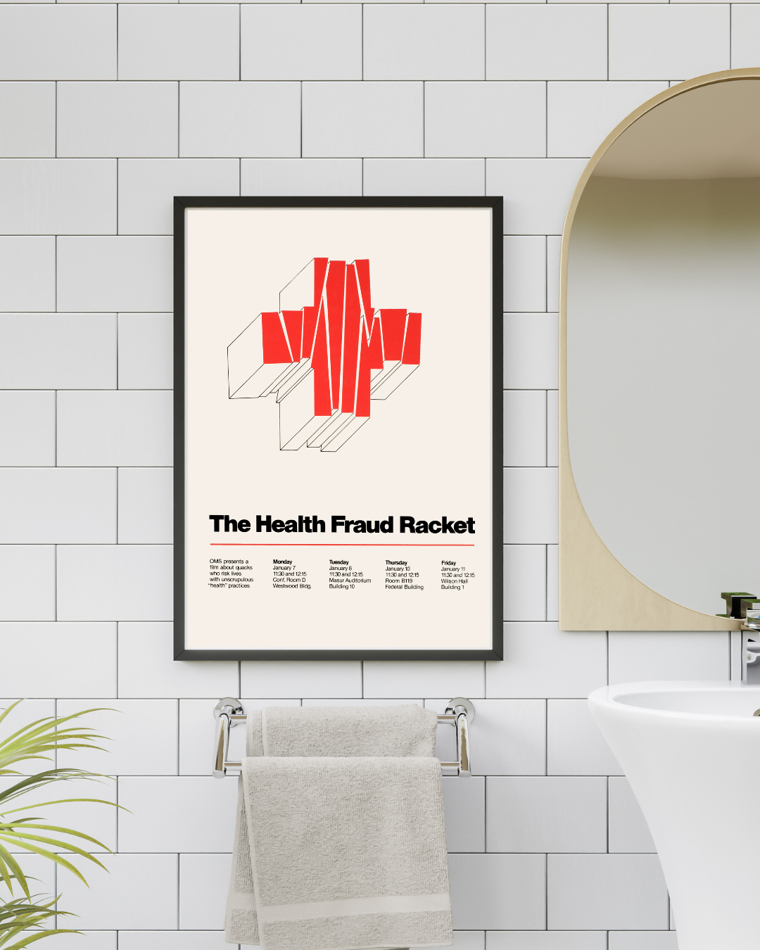 THE HEALTH FRAUD RACKET – VINTAGE MEDICAL POSTER HUB STUDIO RÉTRO, HQ