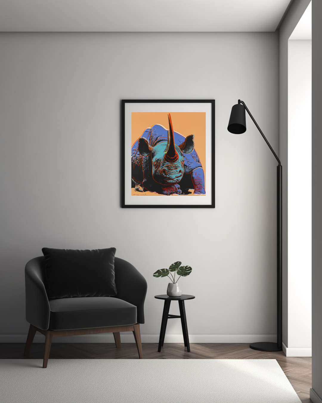 RHINOCEROS POP ART – ANIMAL ICON GRAPHIQUE POSTER HUB STUDIO RÉTRO, HQ