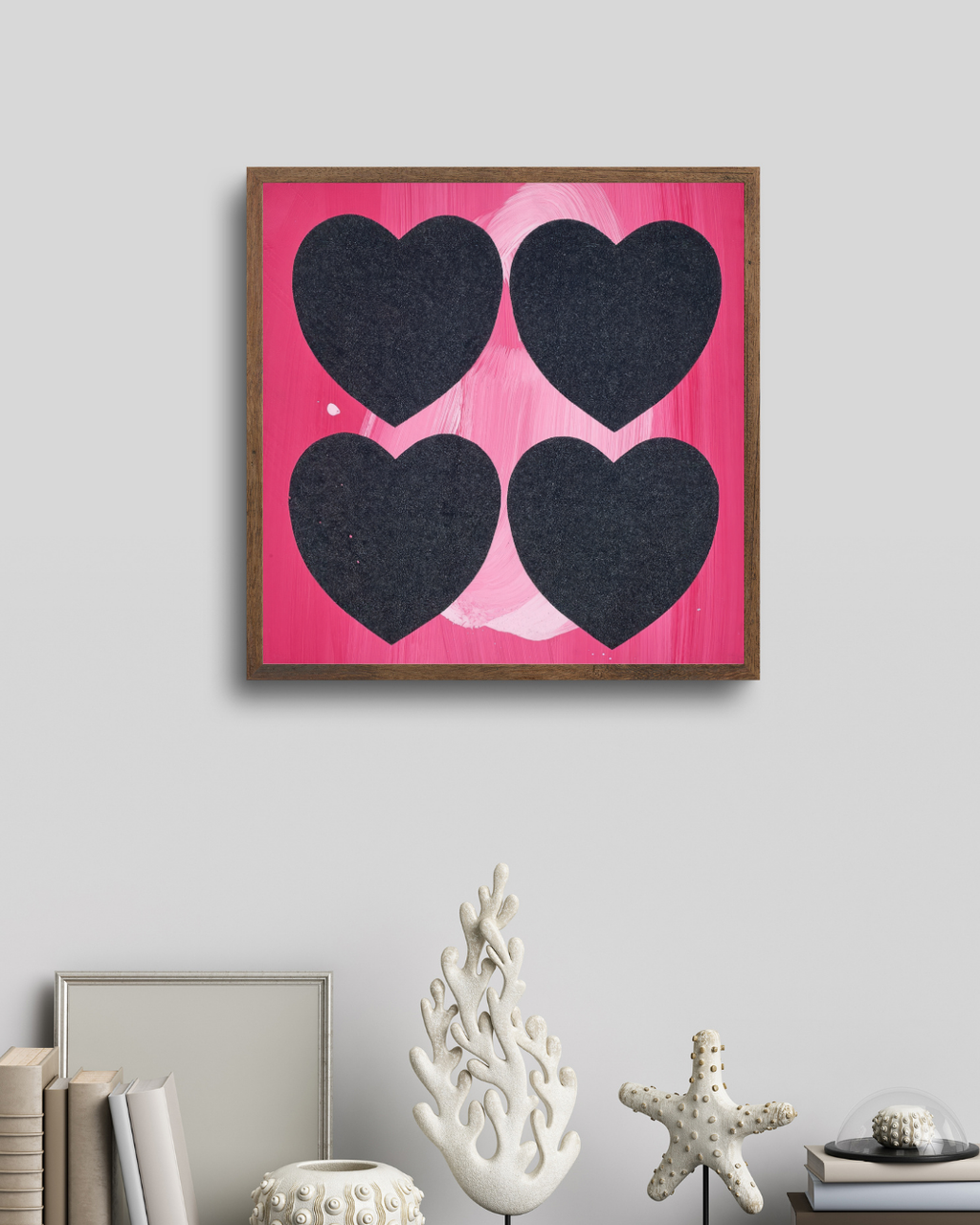 FOUR HEARTS – MODERN POP ART POSTER MOVIE POSTER HUB STUDIO RÉTRO, HQ