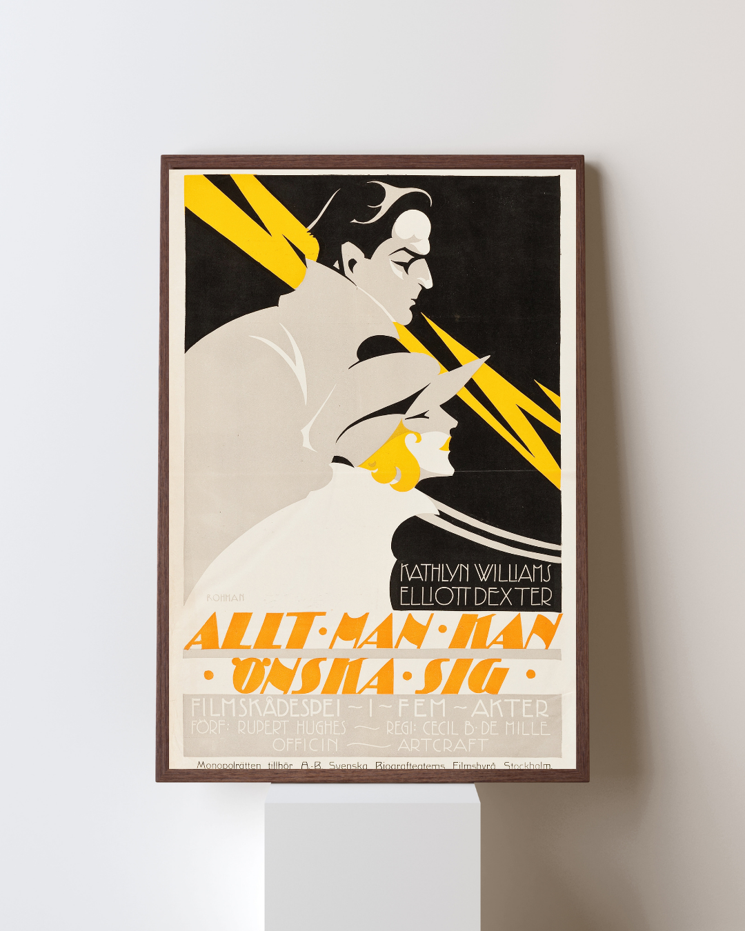 ALLT MAN KAN ÖNSKA SIG – SWEDISH SILENT FILM VINTAGE POSTER HUB STUDIO RÉTRO, HQ