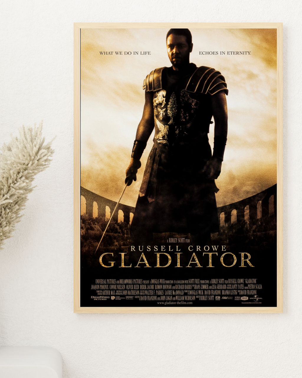 GLADIATOR – RUSSELL CROWE (2000) – RIDLEY SCOTT – AFFICHE FILM CULTE – PÉPLUM – REPRODUCTION