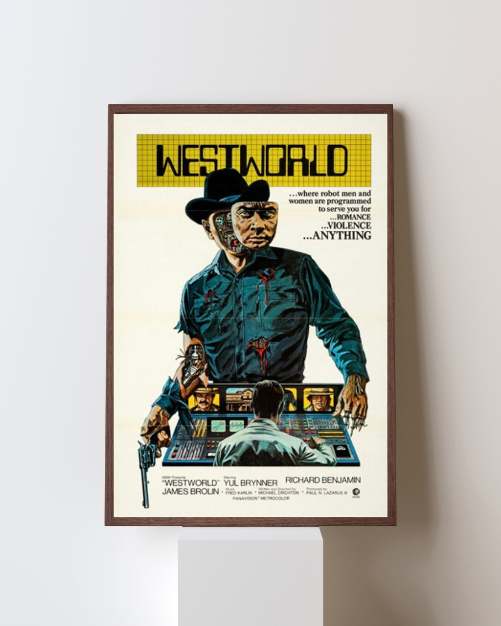 WESTWORLD (1973) – YUL BRYNNER – SCI-FI WESTERN FILM – VINTAGE MOVIE POSTER – REPRODUCTION