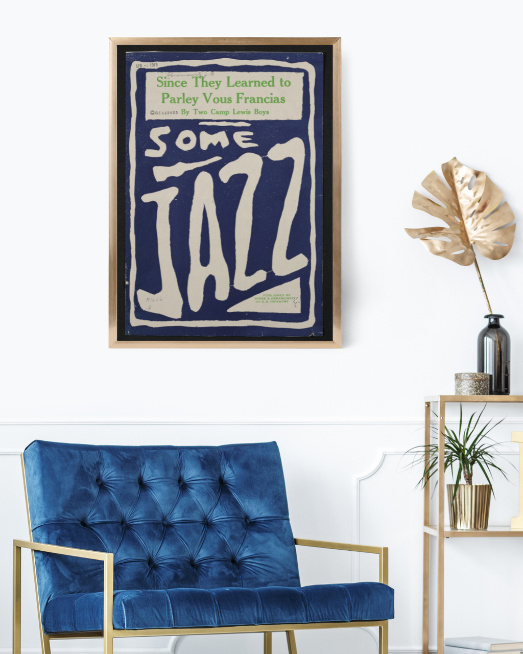 SOME JAZZ – VINTAGE TYPOGRAPHIC POSTER 1919 POSTER HUB STUDIO RÉTRO, HQ