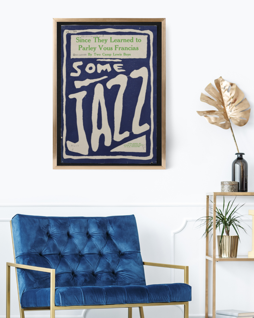 SOME JAZZ – VINTAGE TYPOGRAPHIC POSTER 1919 POSTER HUB STUDIO RÉTRO, HQ