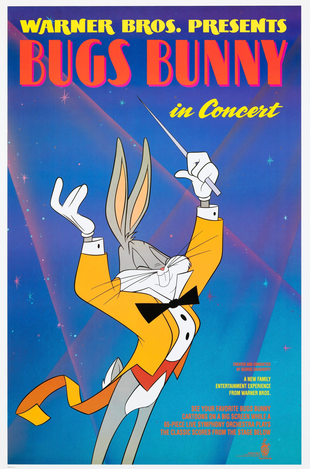 Affiche Bugs Bunny in Concert (1991), spectacle Warner Bros mêlant animation et musique classique. Reproduction HQ – Poster Hub Studio.