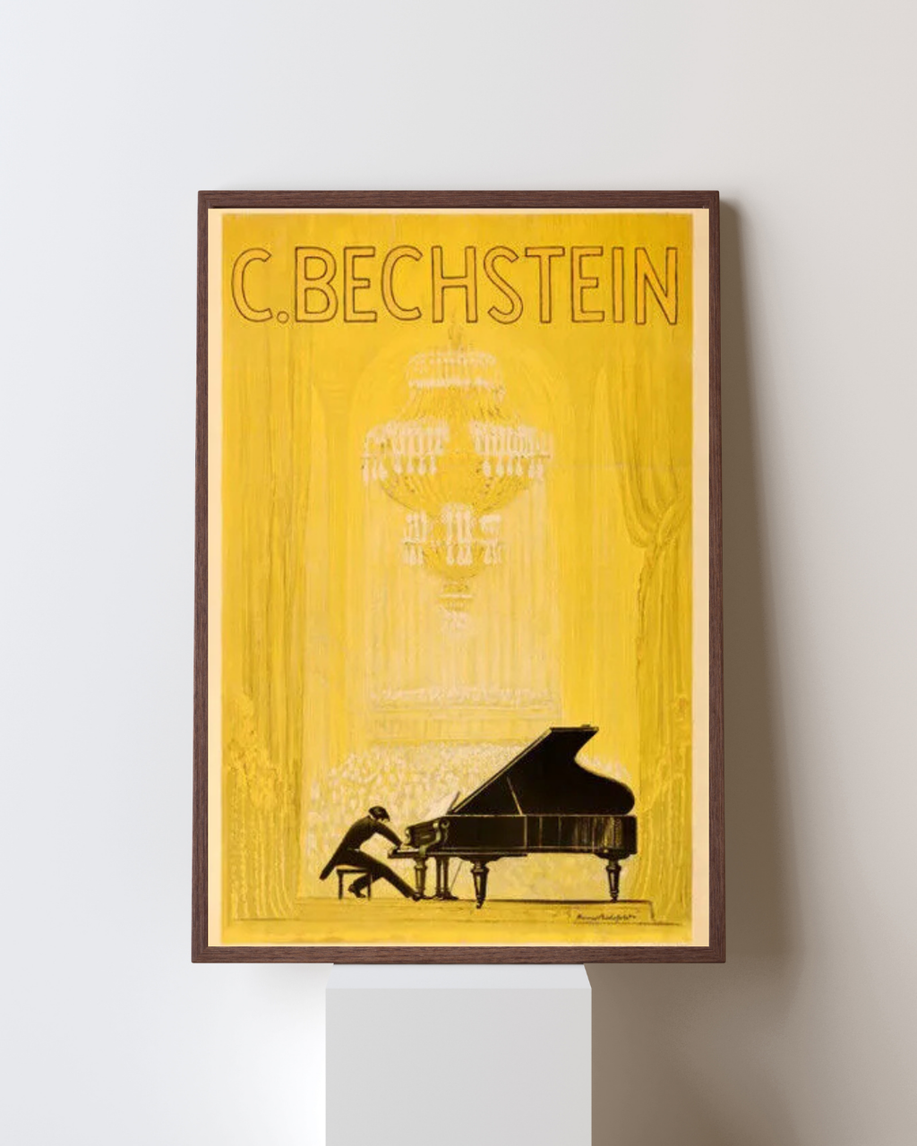 C. BECHSTEIN, PIANO, REPRODUCCIÓN DE CARTEL PUBLICITARIO, VINTAGE, SEDE