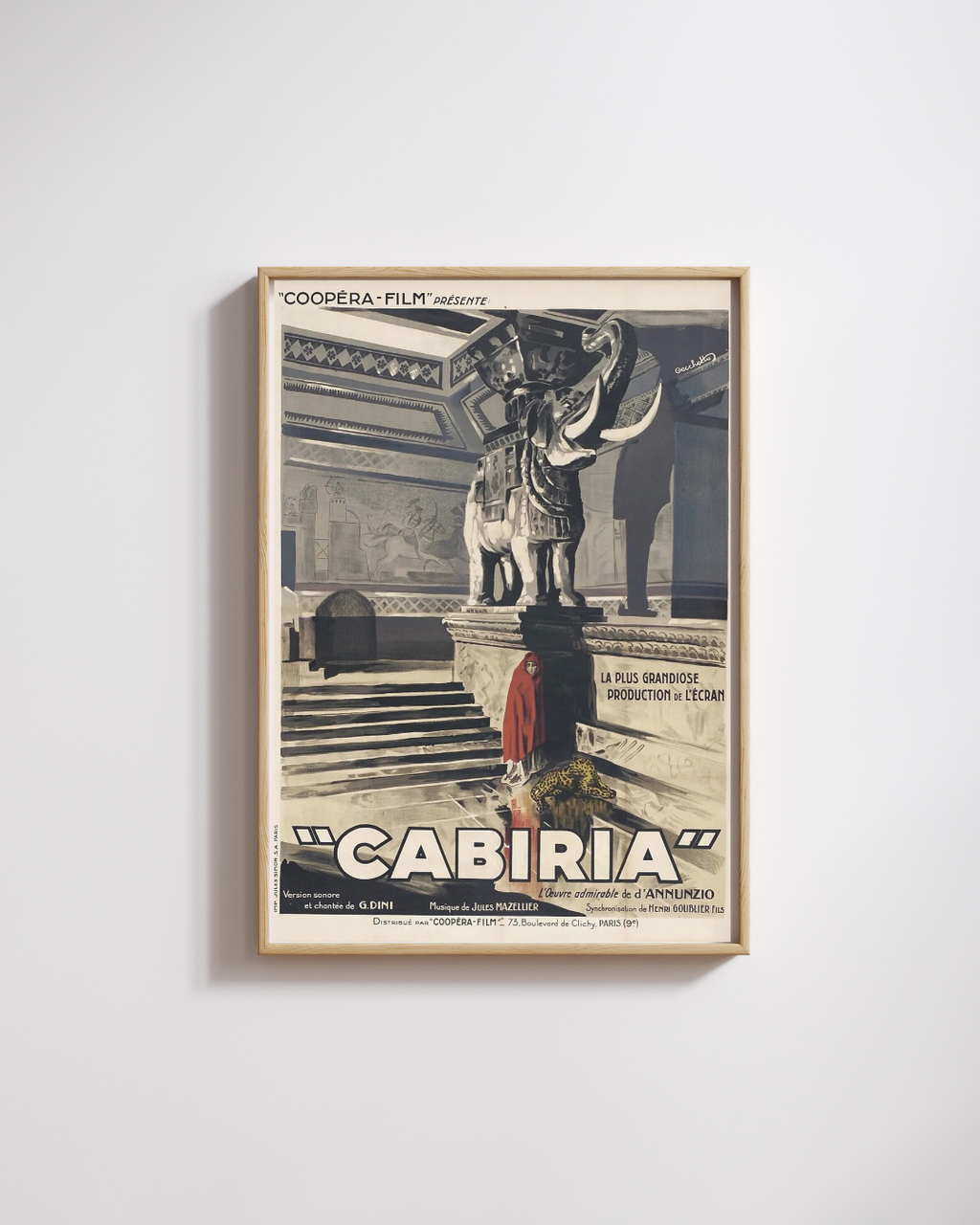 CABIRIA, GABRIELE D’ANNUNZIO, 1914, ÉLÉPHANT, REPRO MOVIE POSTER, VINTAGE, HQ