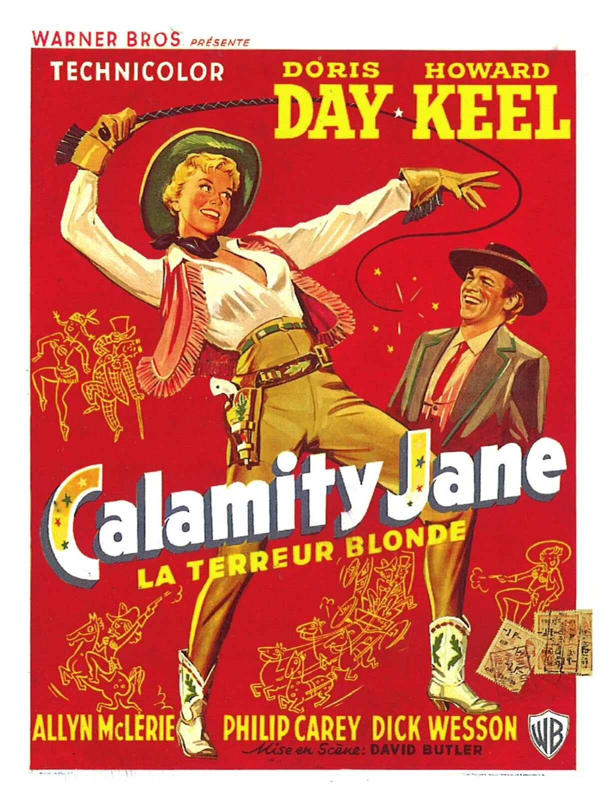 CALAMITY JANE, DORIS DAY, 1953, REPRO MOVIE POSTER, VINTAGE, HQ