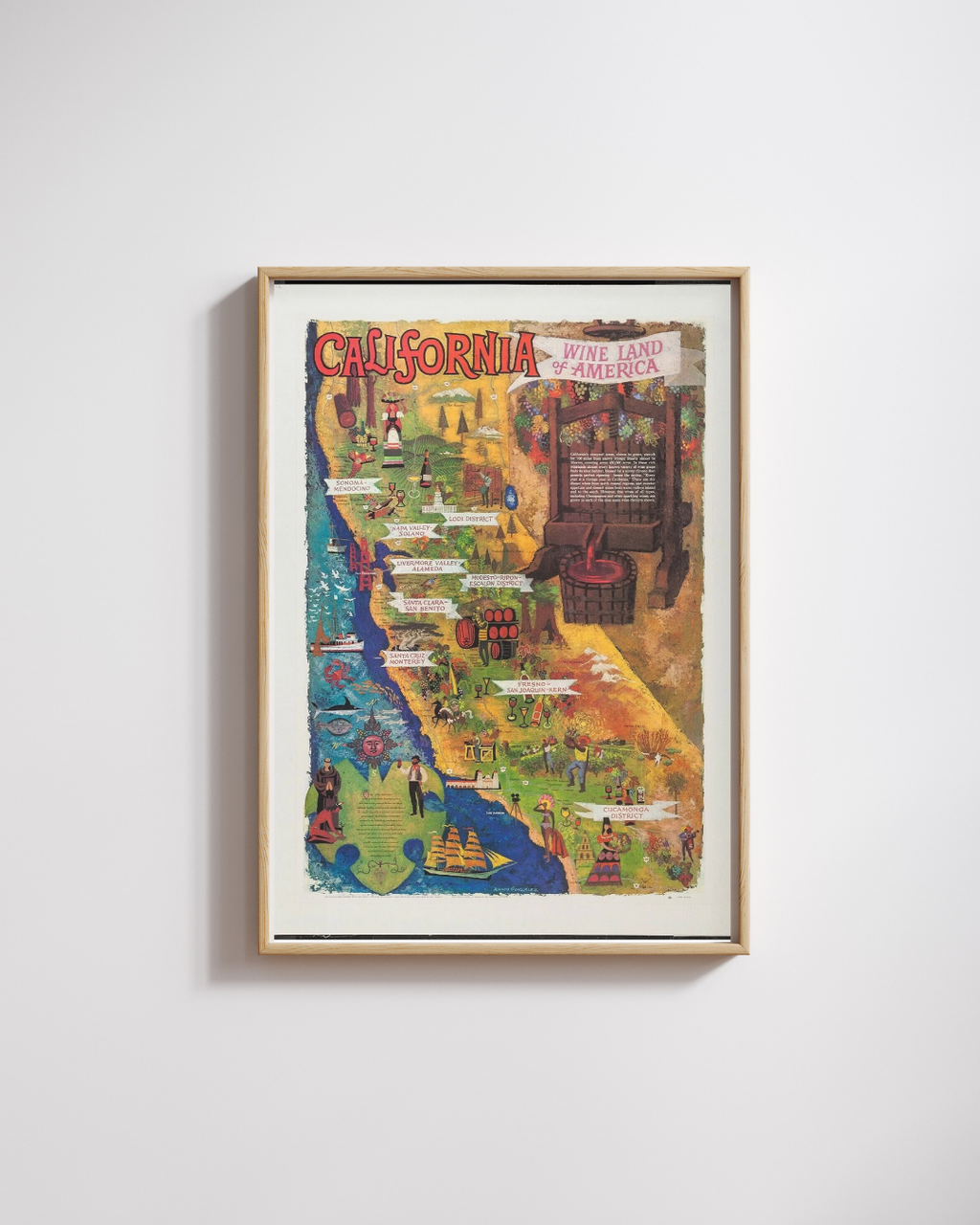 CALIFORNIA, EE. UU., VINO, REPRODUCCIÓN DE VINO, CARTEL PUBLICITARIO, VIAJES VINTAGE