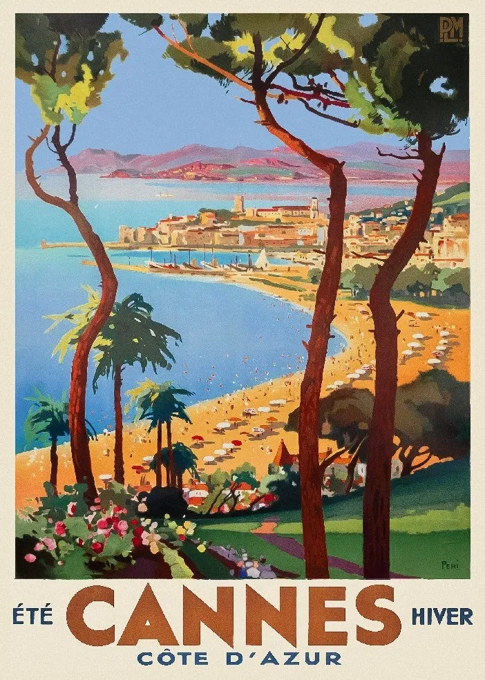 CANNES – CÔTE D’AZUR  – POSTER- REPRO MOVIE POSTER, VINTAGE, HQ