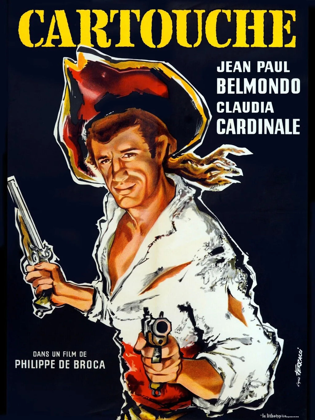 CARTOUCHE, JEAN-PAUL BELMONDO, 1962, REPRO MOVIE POSTER, VINTAGE, HQ