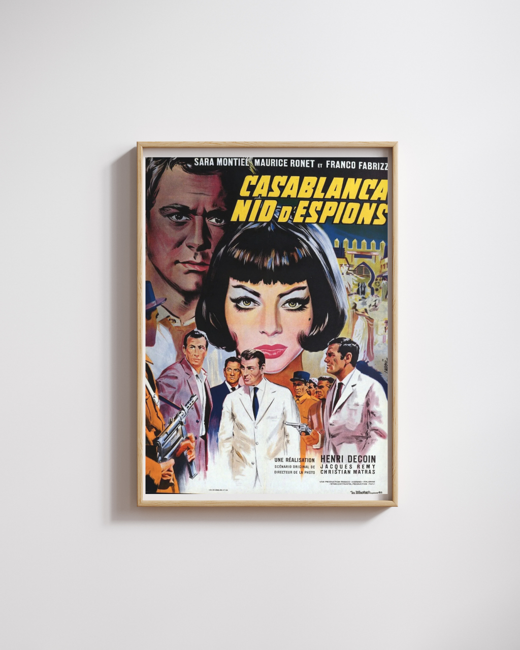 CASABLANCA NEST OF SPIES, KEN CLARK, 1963, REPRO MOVIE POSTER, VINTAGE, HQ