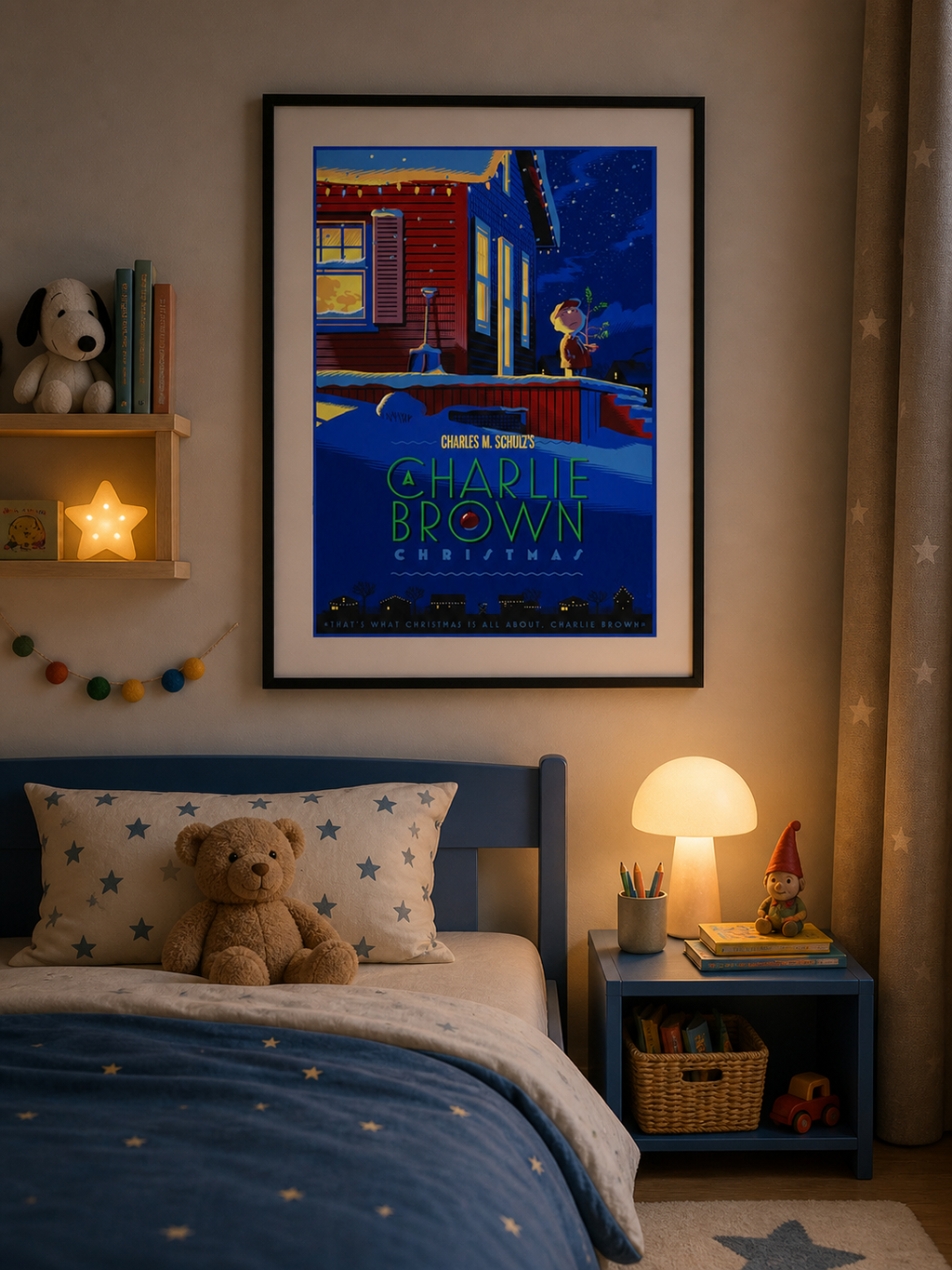 A CHARLIE BROWN CHRISTMAS – FILM DE BILL MELENDEZ (1965) – CHARLIE BROWN – AFFICHE CINÉMA ANIMATION FAMILLE NOËL – REPRODUCTION – POSTER HUB STUDIO – HQ