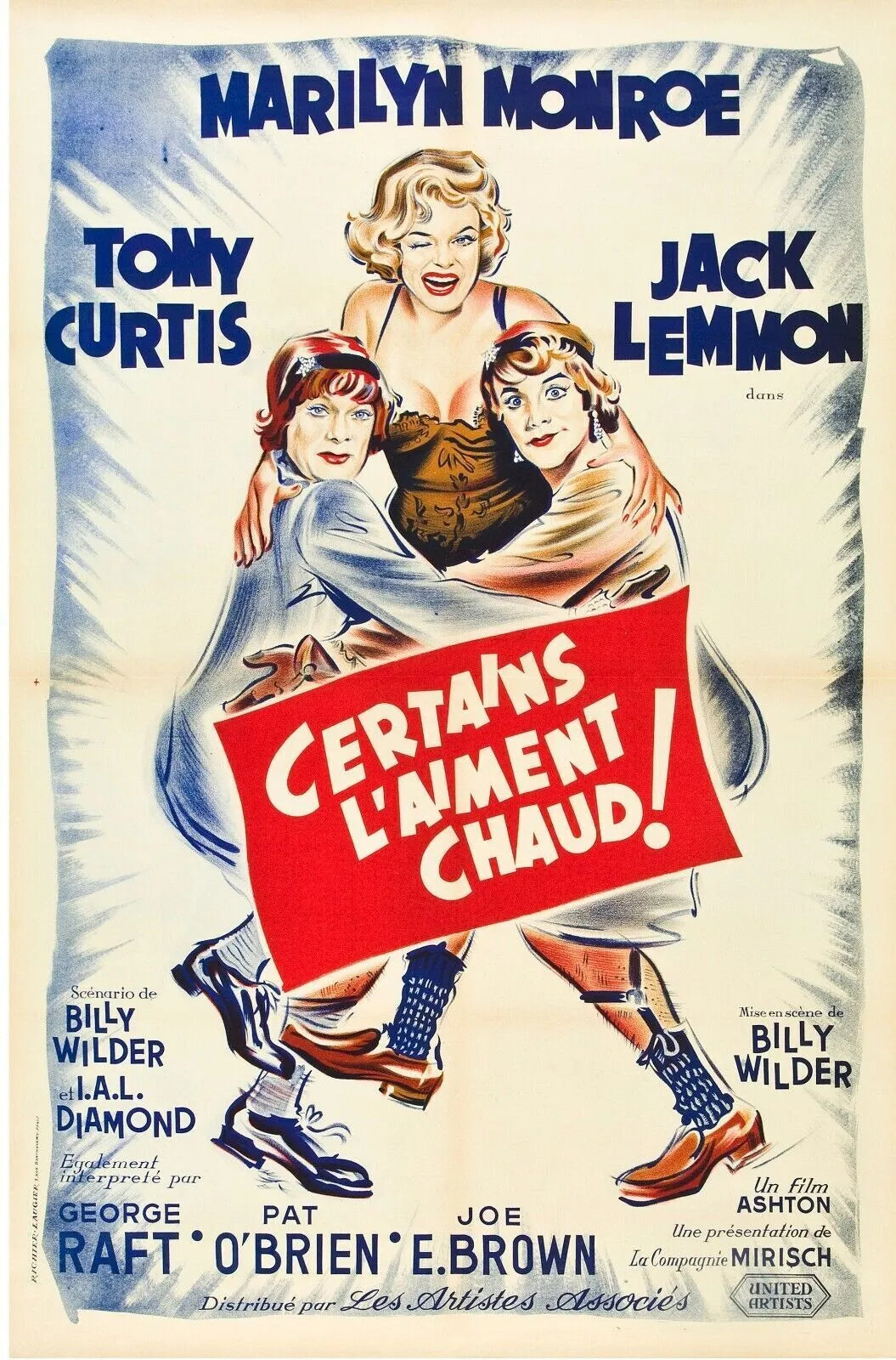 CERTAINS L’AIMENT CHAUD, MARILYN MONROE, 1959, REPRO MOVIE POSTER, VINTAGE, HQ